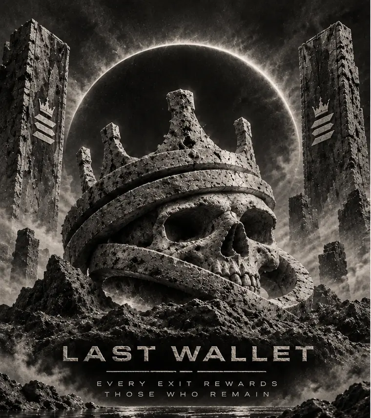 Monumental weathered stone crowned skull set among ruins beneath a white eclipse